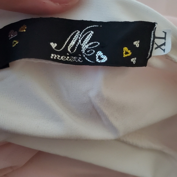 Me pink white long sleeve doubled layered top XL - Picture 7 of 7